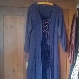 Embroidered -Velvet Boho  or Goth Maxi Dress